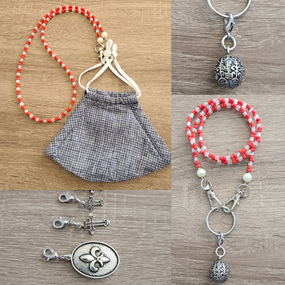 Face Mask Necklace Beaded